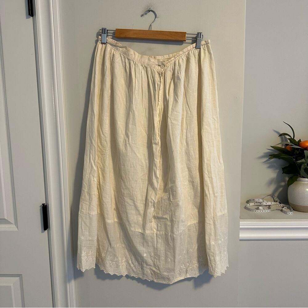 Vintage Antique Cream Lace Embroidered Maxi Skirt Medium - Picture 11 of 16